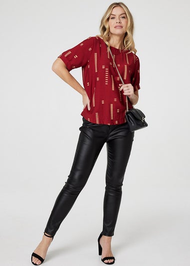 Izabel London Red Printed Blouse