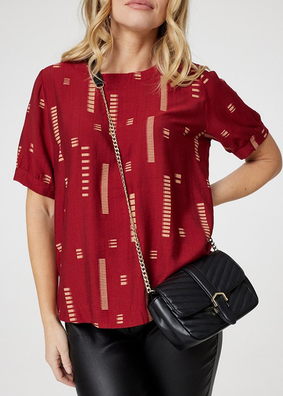 Izabel London Red Printed Blouse