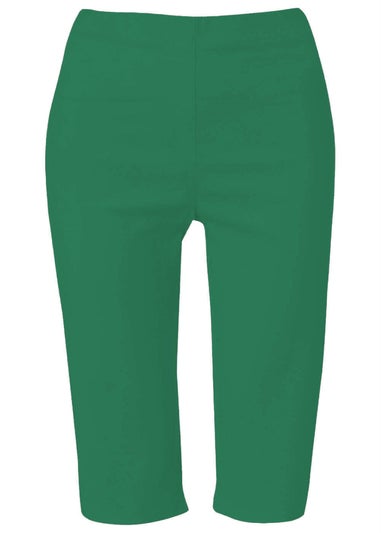 Roman Emerald Stretch Knee Length Shorts