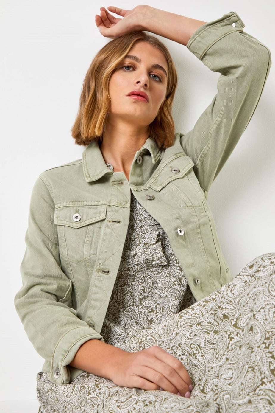 Roman Sage Classic Cotton Denim Jacket