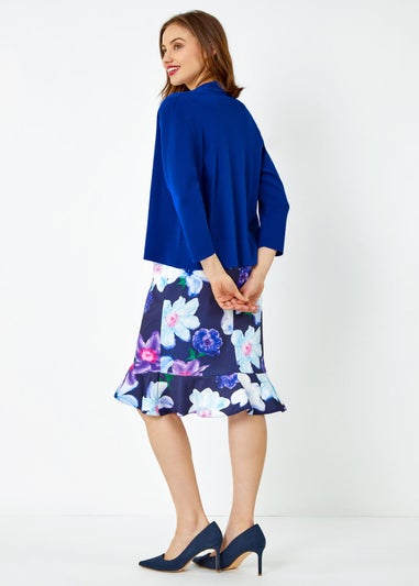 Roman Blue Cropped Knitted Shrug