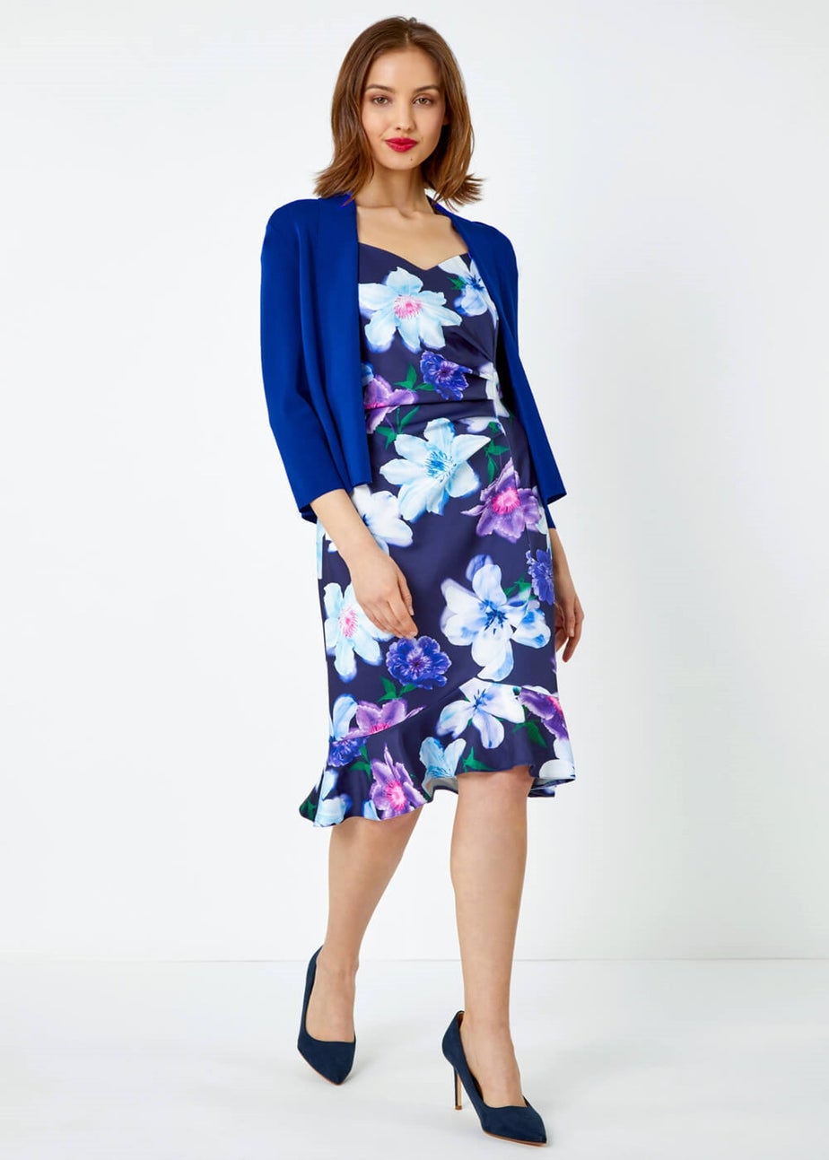 Roman Blue Cropped Knitted Shrug