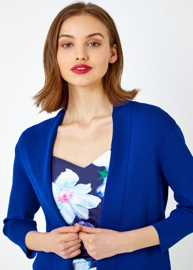 Roman Blue Cropped Knitted Shrug