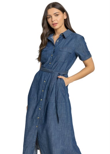 Roman Blue Denim Pocket Detail Shirt Dress