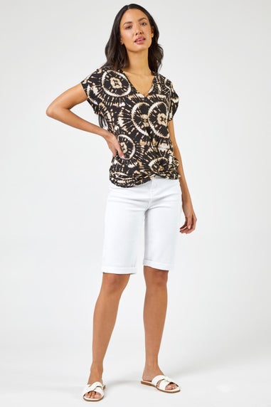 Roman White Essential Stretch Knee Length Shorts