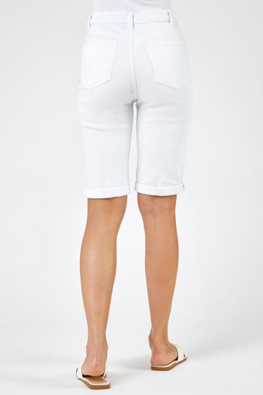Roman White Essential Stretch Knee Length Shorts