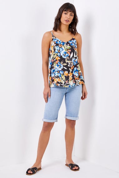 Roman Light Denim Essential Stretch Knee Length Shorts