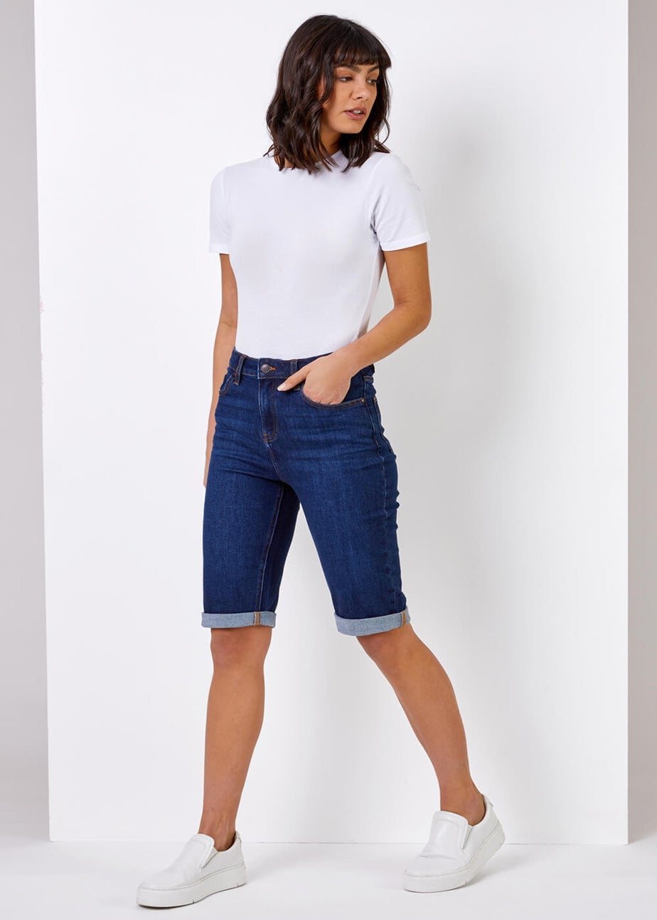 Roman Indigo Essential Stretch Knee Length Shorts