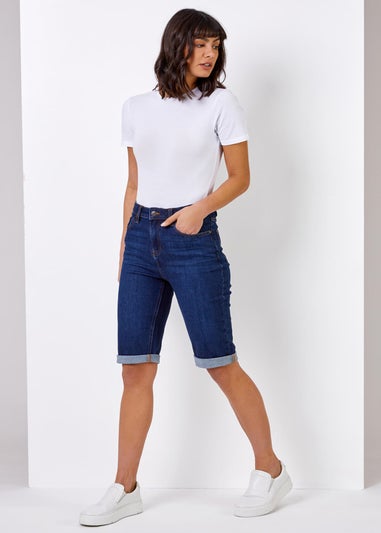 Roman Indigo Essential Stretch Knee Length Shorts