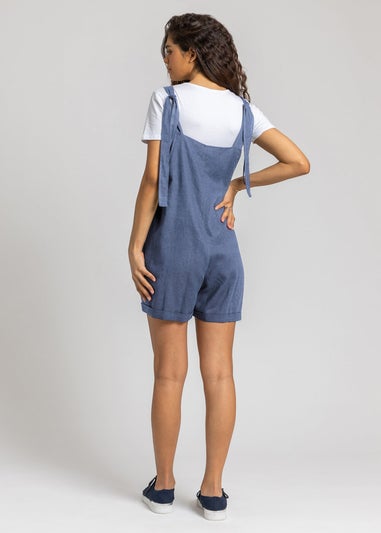 Roman Grey Shoulder Tie Cotton Playsuit