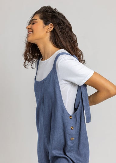 Roman Grey Shoulder Tie Cotton Playsuit