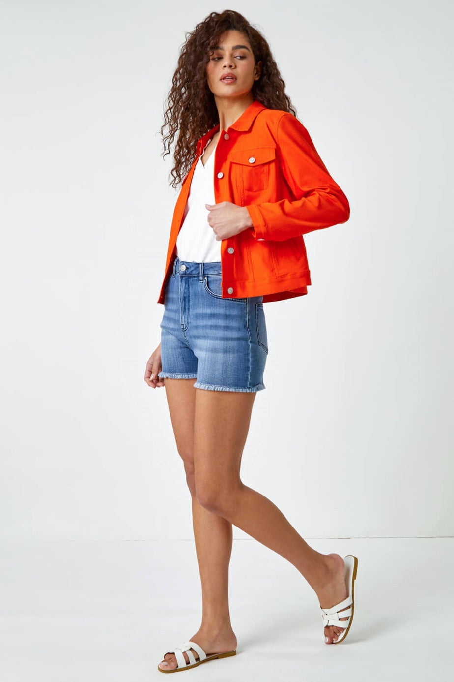 Roman Orange Stretch Pocket Detail Jacket