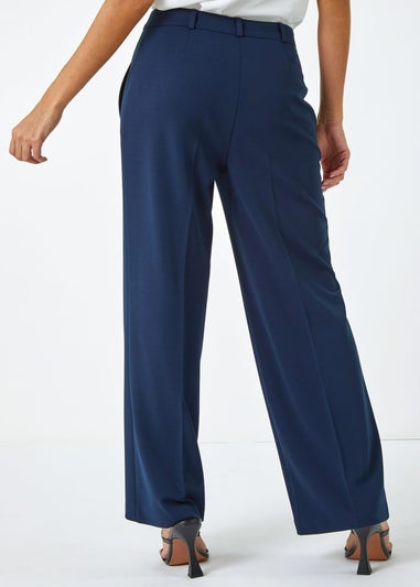 Roman Navy Wide Leg Premium Stretch Trousers