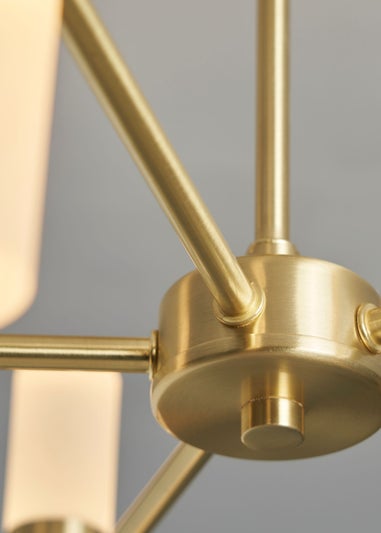 BHS Lois 10 Light Semi Flush LED Satin Brass (35cm x 43cm)