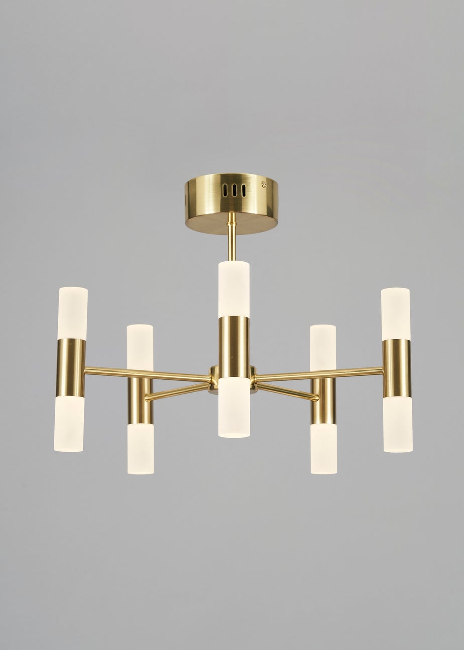 BHS Lois 10 Light Semi Flush LED Satin Brass (35cm x 43cm)