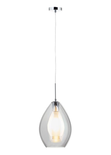BHS Carmella Pendant Chrome (Adjustable 51-103cm x 25cm)