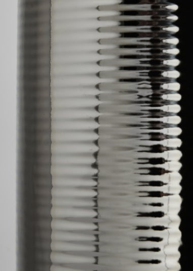 BHS Cylinder Textured Table Lamp Silver (48cm x 28cm)