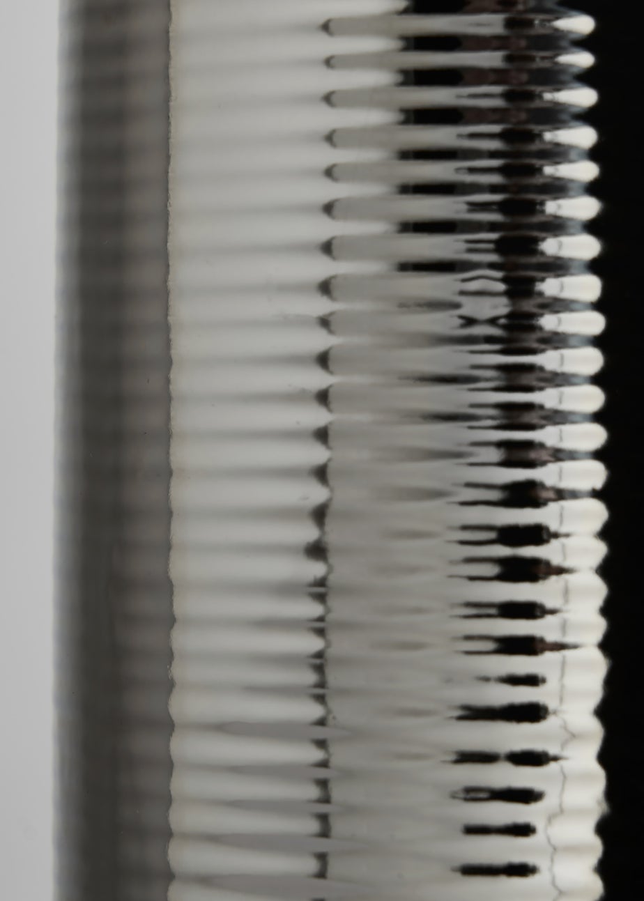 BHS Cylinder Textured Table Lamp Silver (48cm x 28cm)