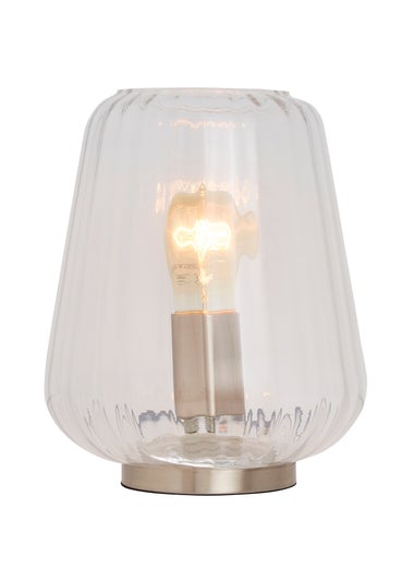 BHS Clear Glass Table Lamp (23cm x 20cm)