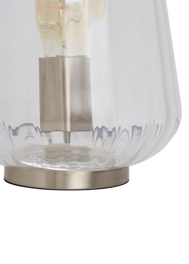BHS Clear Glass Table Lamp (23cm x 20cm)