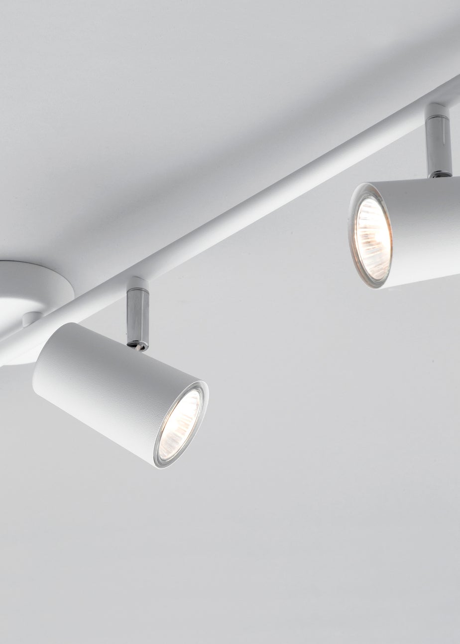 BHS Harv Adjustable 4 Spotlight Ceiling Bar White (13cm x 78cm)