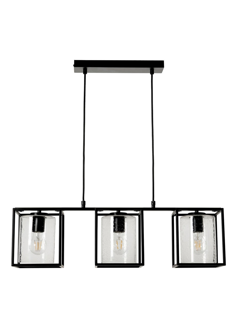 BHS Hardy 3 Light Diner Bar Matt Black (Adjustable 57-119cm x 60cm)