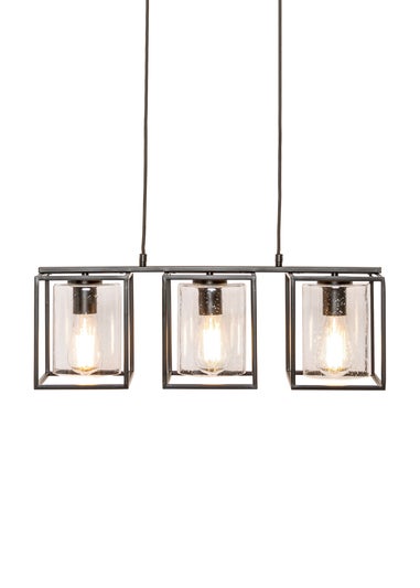 BHS Hardy 3 Light Diner Bar Matt Black (Adjustable 57-119cm x 60cm)