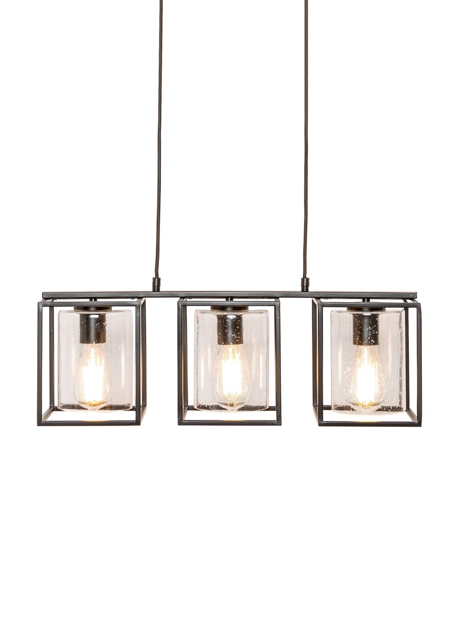 BHS Hardy 3 Light Diner Bar Matt Black (Adjustable 57-119cm x 60cm)