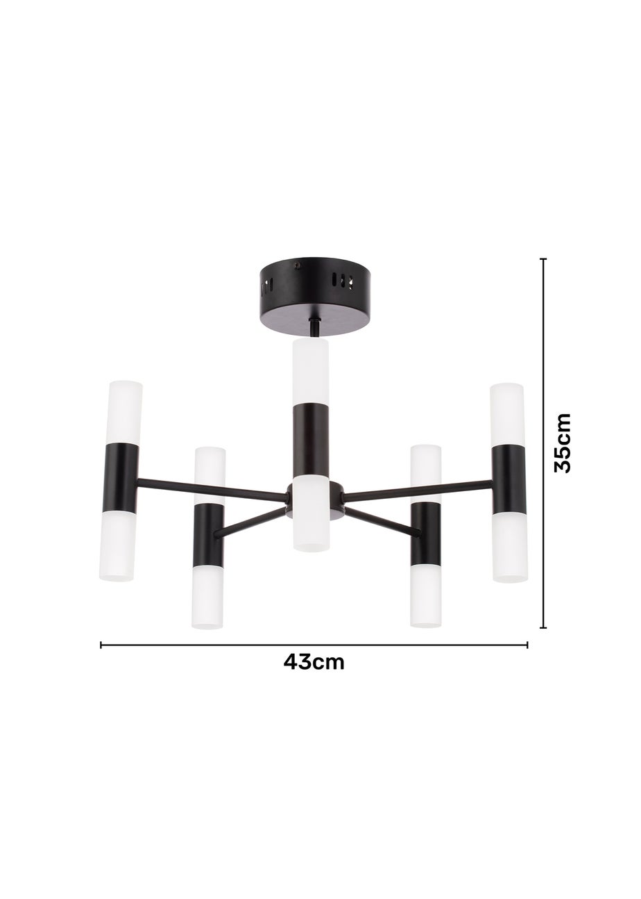 BHS Lois 10 Light Semi Flush LED Black (35cm x 43cm)