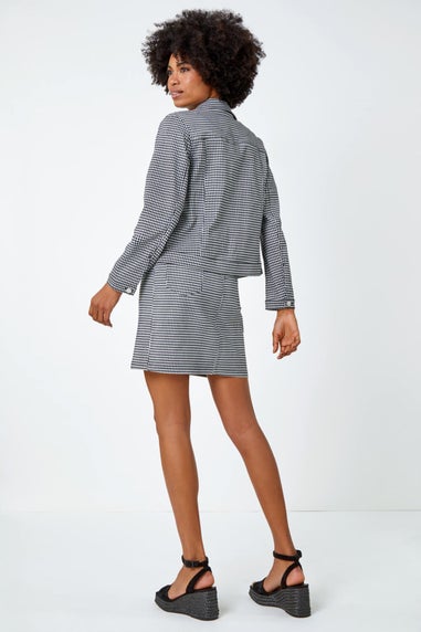 Roman Black Gingham Stretch Pocket Detail Jacket