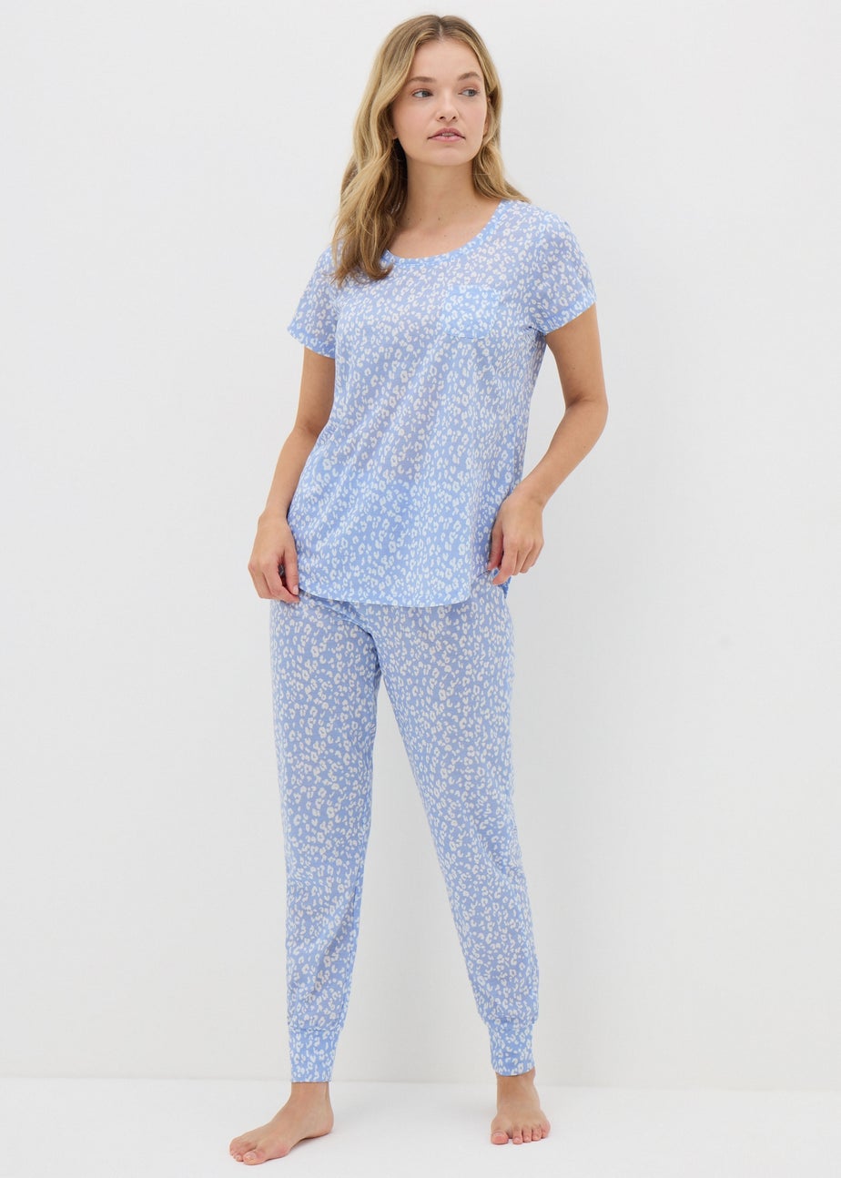 Blue Animal Print Pyjama Set