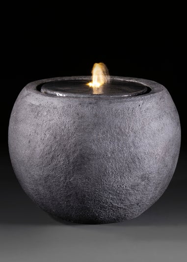 Premier Decorations Slate Orb Water Feature with Warm White LEDs