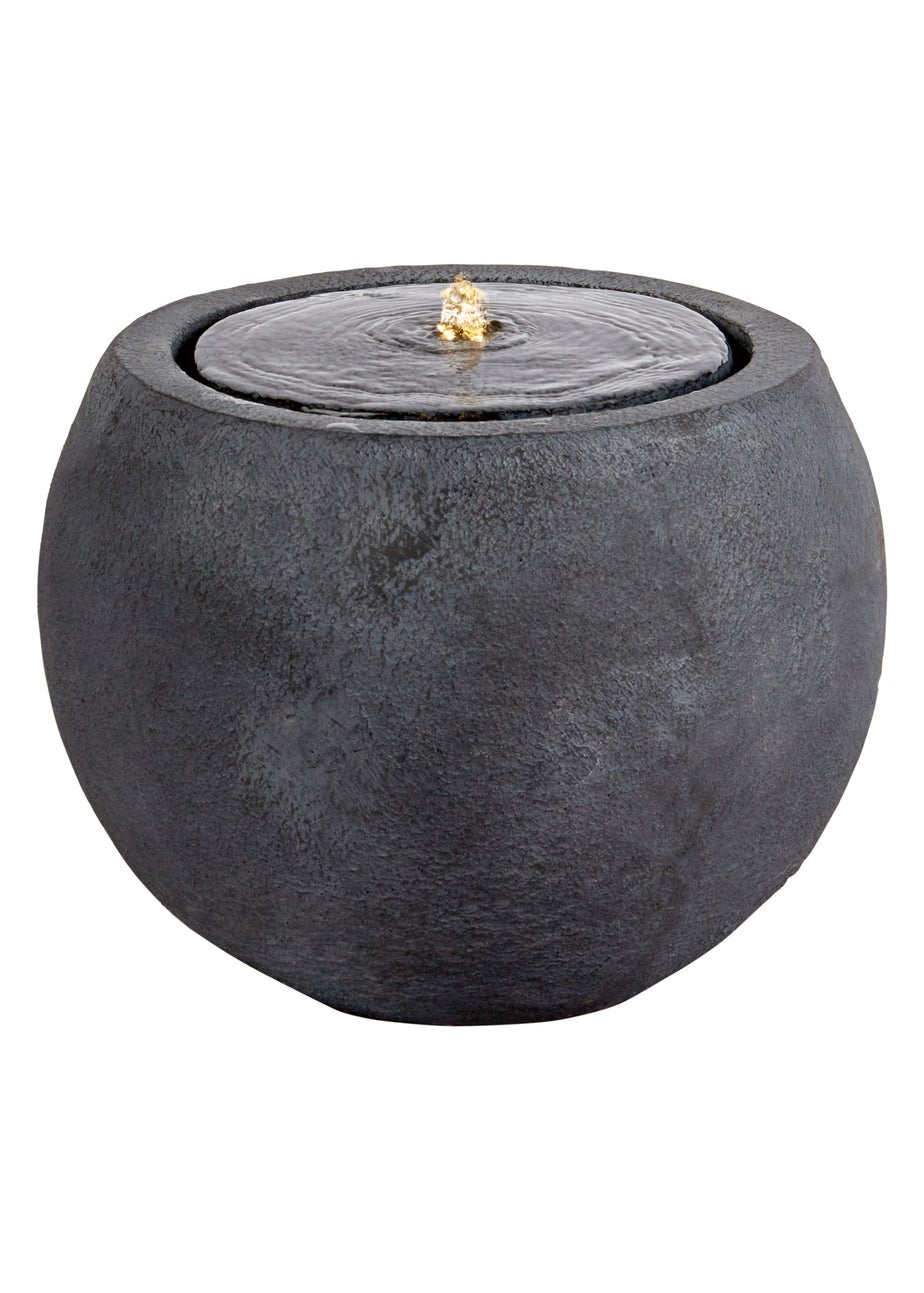 Premier Decorations Slate Orb Water Feature with Warm White LEDs