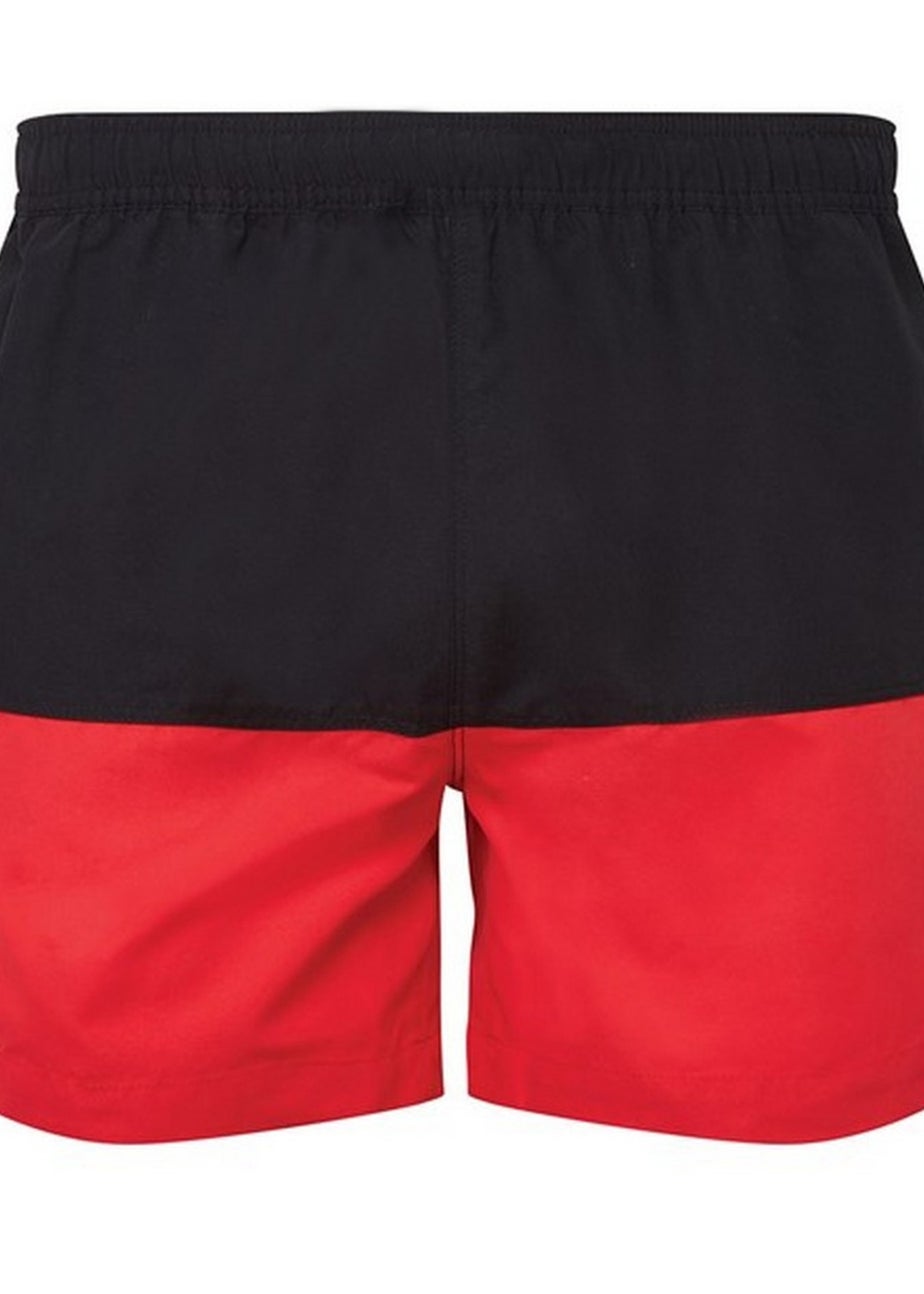 Asquith & Fox Black/Red Swim Shorts