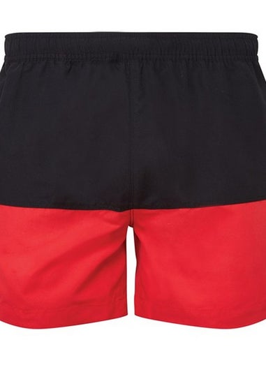Asquith & Fox Black/Red Swim Shorts