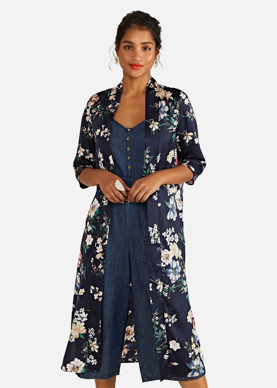 Yumi Navy Floral Kimono