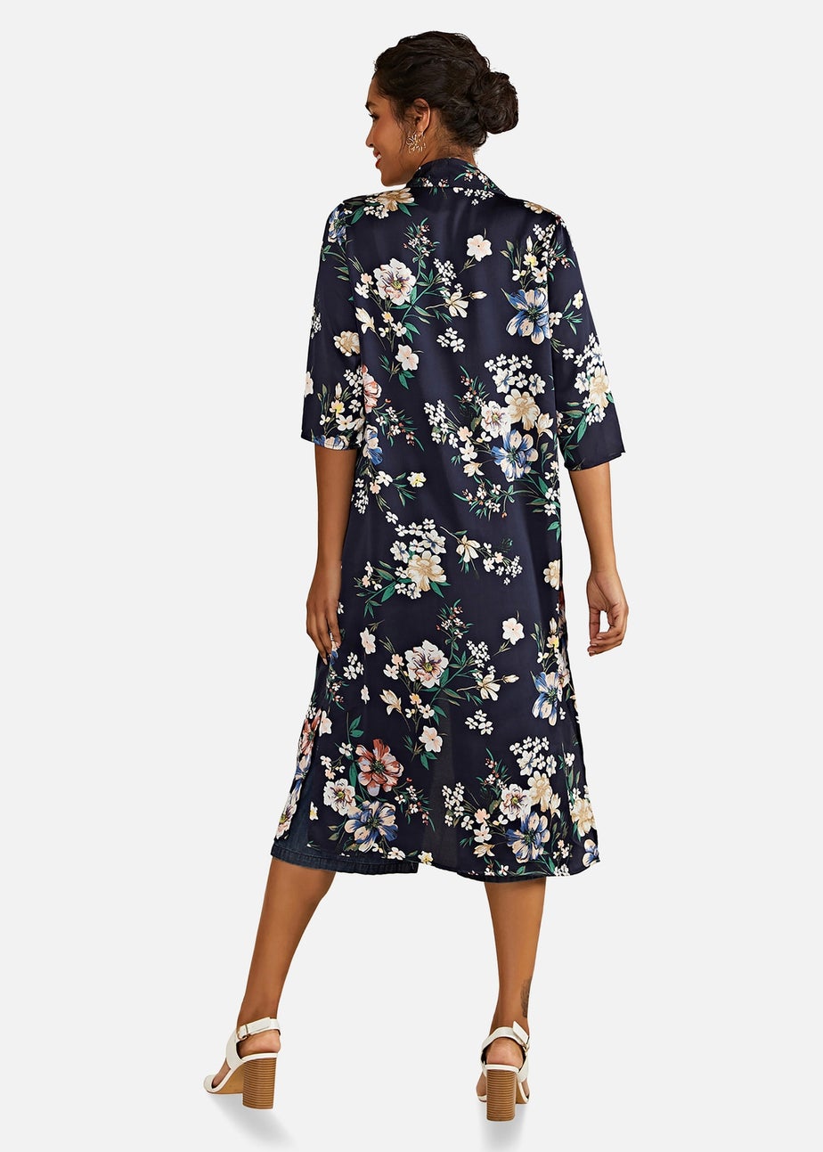 Yumi Navy Floral Kimono