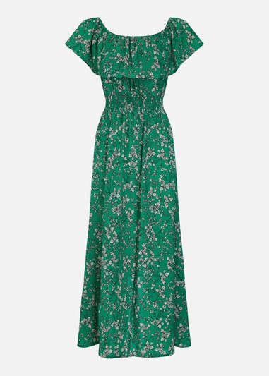 Mela Green Floral Maxi Dress