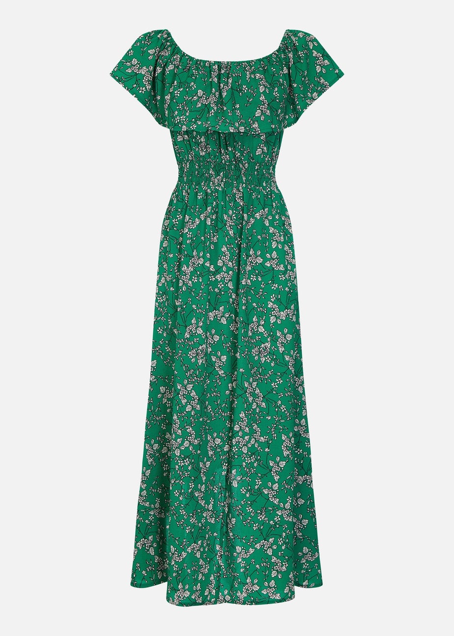 Mela Green Floral Maxi Dress