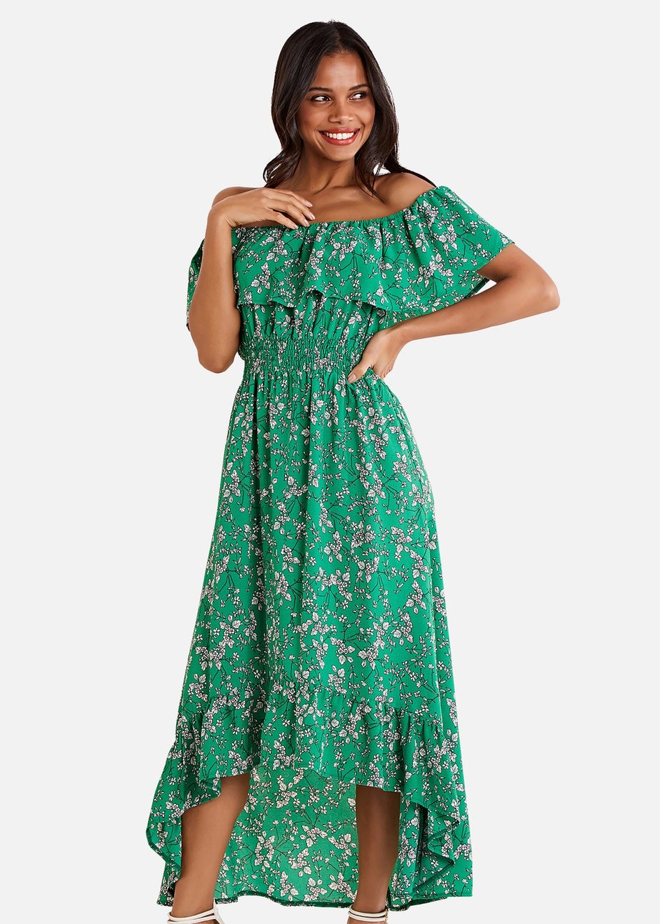 Mela Green Floral Maxi Dress