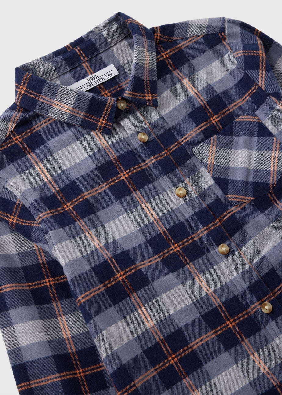 Boy Navy Check Shirt (7-15yrs)