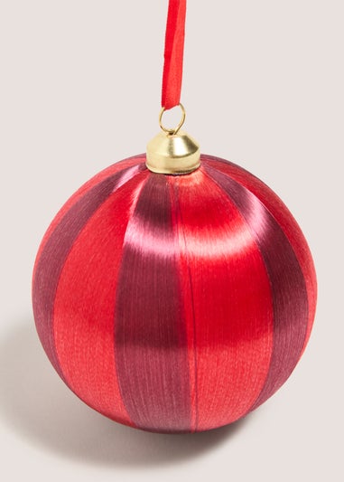 Joyful Red Stripe Christmas Tree Decoration