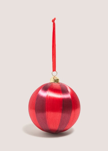 Joyful Red Stripe Christmas Tree Decoration