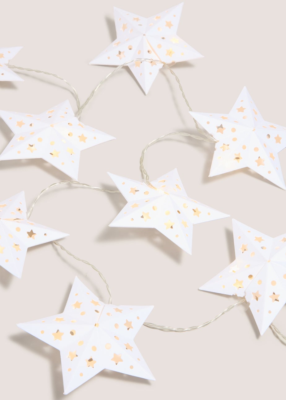 Wondrous White Paper Star String Lights
