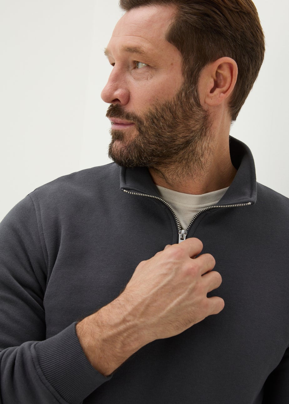 Charcoal Funnel 1/4 Zip Sweatshirt