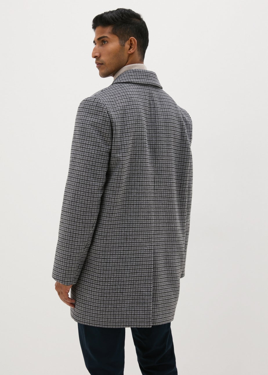 Taylor & Wright Grey Check Overcoat