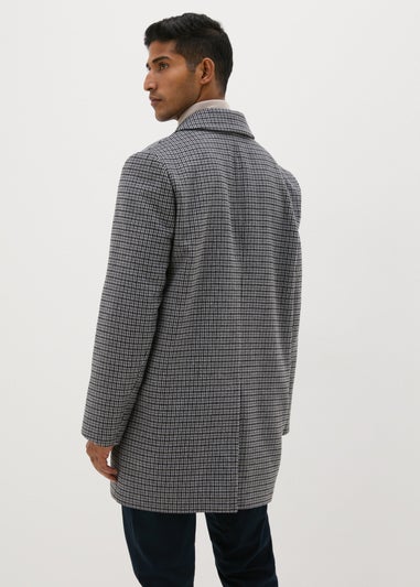 Taylor & Wright Grey Check Overcoat