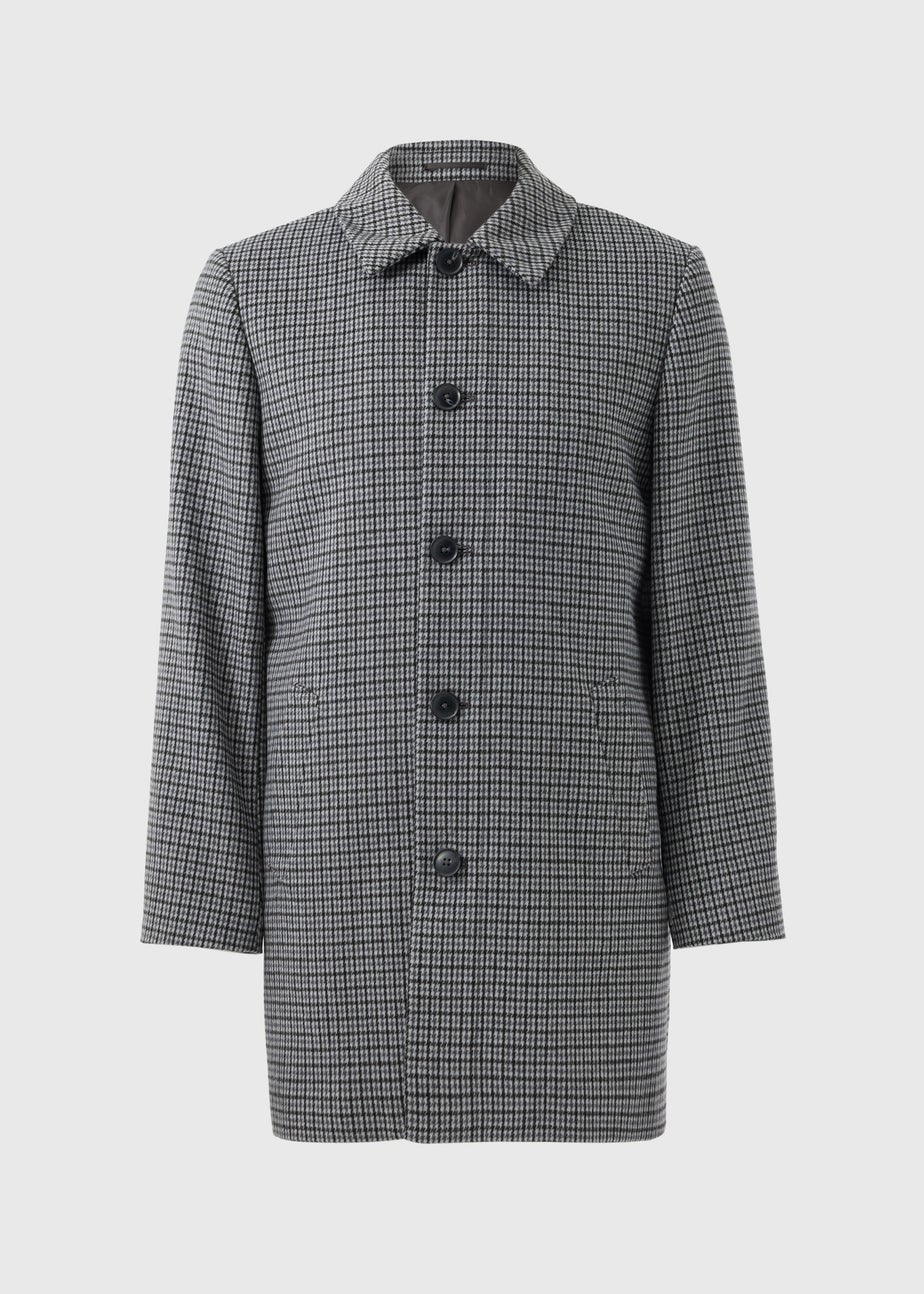 Taylor & Wright Grey Check Overcoat