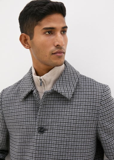 Taylor & Wright Grey Check Overcoat