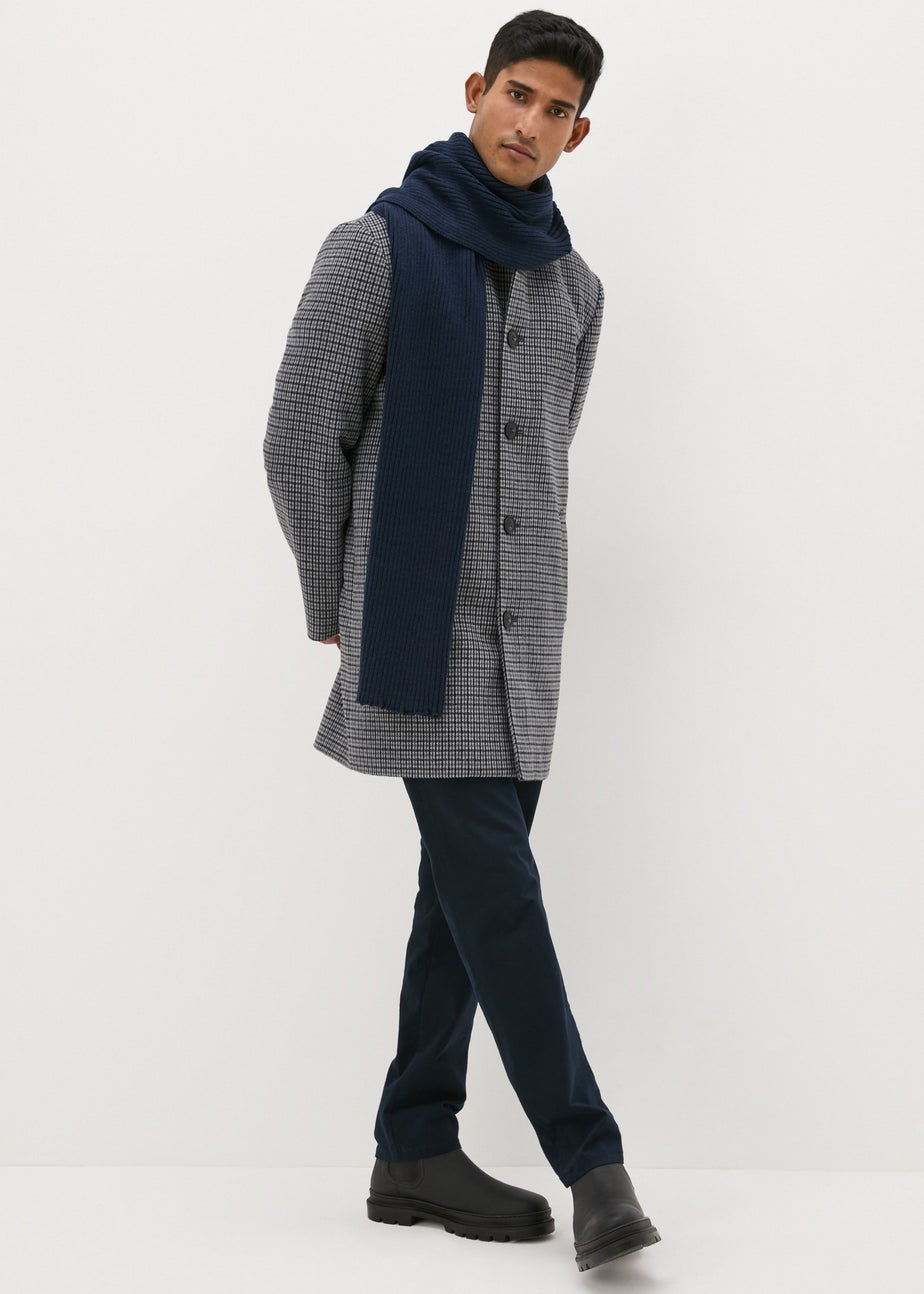 Taylor & Wright Grey Check Overcoat